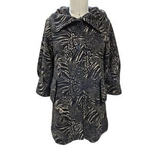 Simonton Says George Simonton 100% Polyester Animal Print Coat Sz M